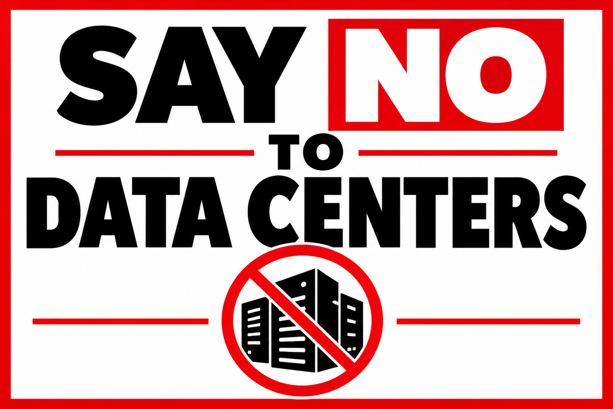 Say No to Data Centers Yard Sign – 24" x 18" | Includes Stakes