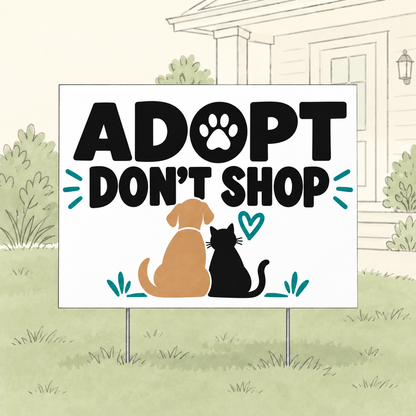 Adopt Don’t Shop Yard Sign – Support Shelter Pets
