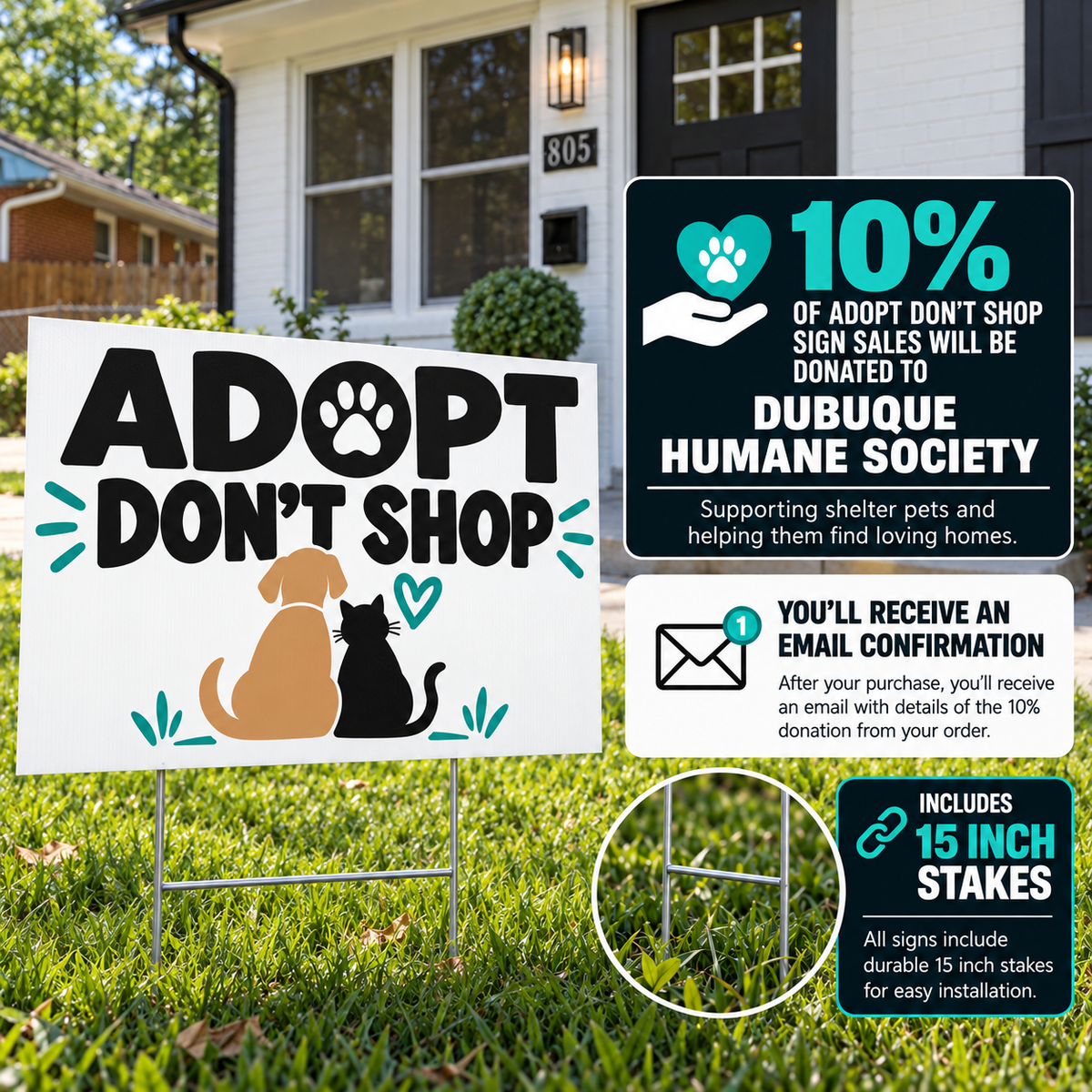Adopt Don’t Shop Yard Sign – Support Shelter Pets