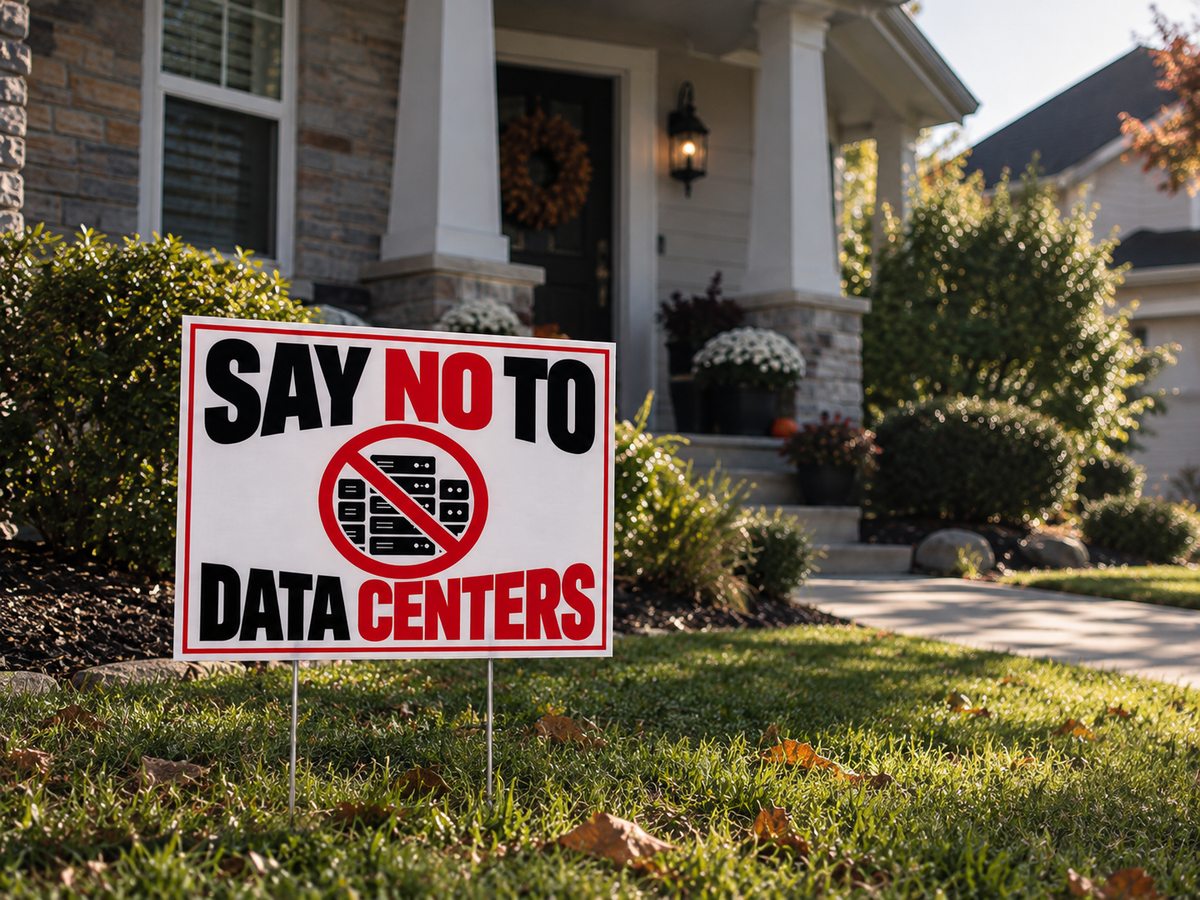 Say No to Data Centers Yard Sign – 24" x 18" | Includes Stakes