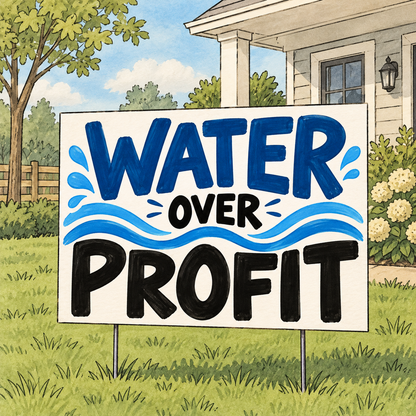 Water Over Profit | Clean Water Advocacy Yard Sign