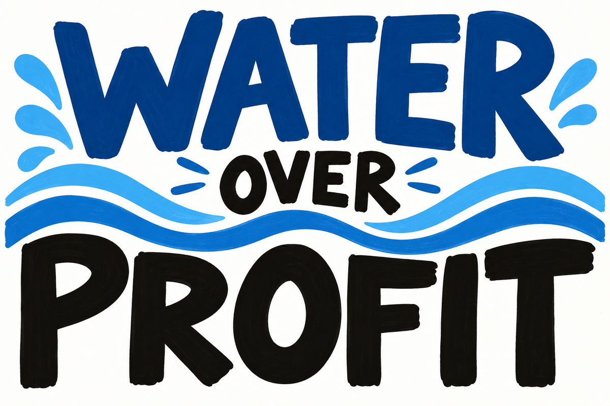 Water Over Profit | Clean Water Advocacy Yard Sign